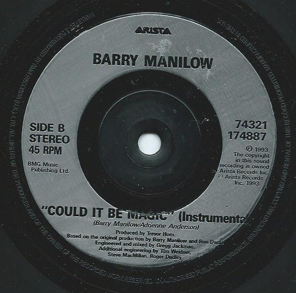 Barry Manilow : Could It Be Magic 1993 (7", Single)