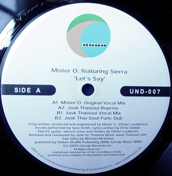 Mister O Featuring Sierra (2) : Let's Say (12")