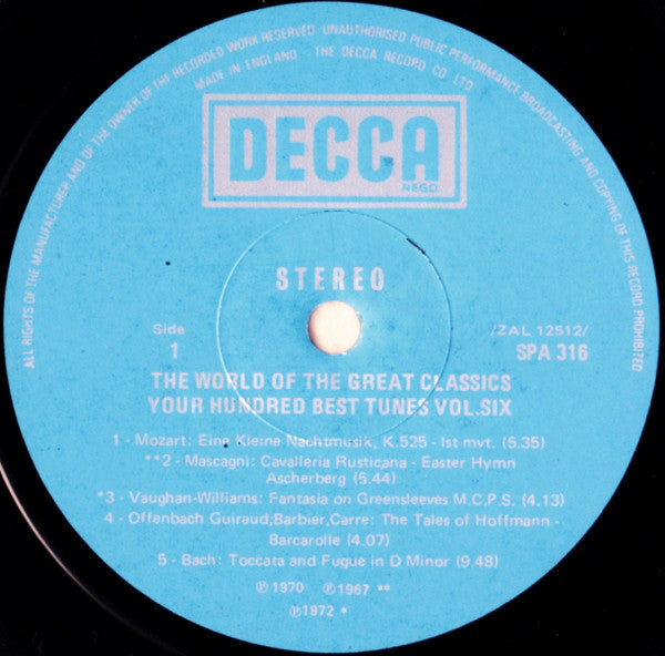 Various : The World Of Your Hundred Best Tunes Vol. 6 (LP, Comp)