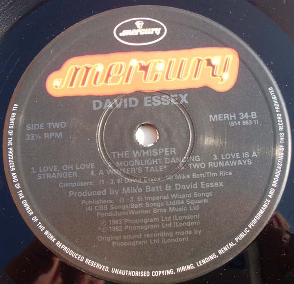 David Essex : The Whisper (LP, Album)