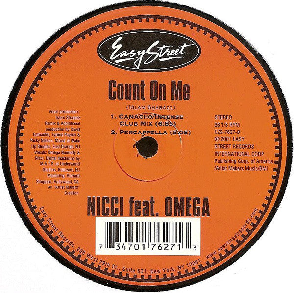 Nicci Feat.  Omega Nunnally : Count On Me (12")