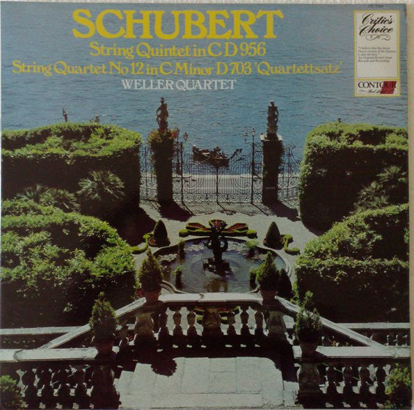 Franz Schubert / Weller-Quartett : String Quintet In C D 956, String QuartetNo. 12 In C Minor D 703 "Quartettsatz" (LP)