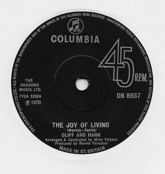 Cliff Richard And Hank Marvin : The Joy Of Living (7", Single)