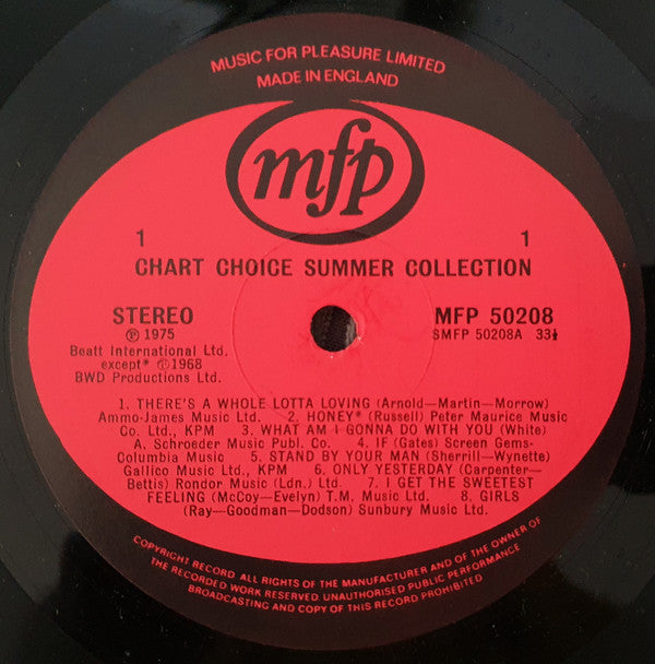 Unknown Artist : Chart Choice Summer Collection (LP)