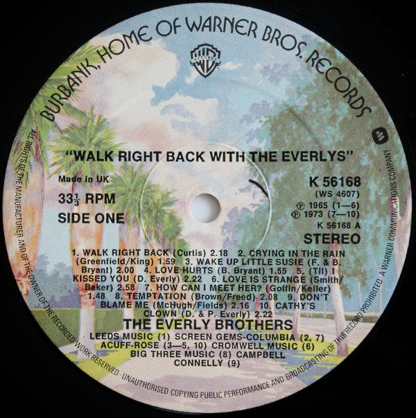 Everly Brothers : Walk Right Back With The Everlys (20 Golden Hits) (LP, Comp)