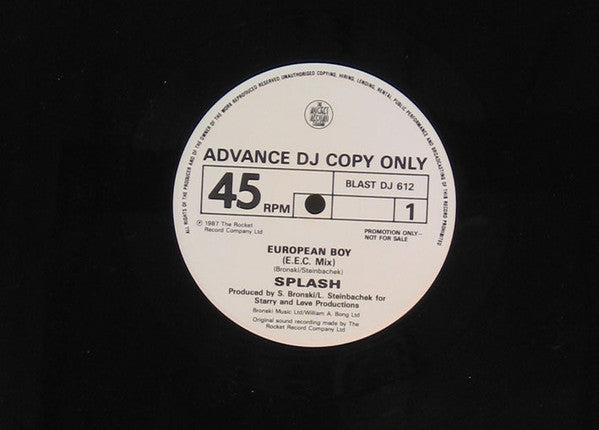 Splash (15) : European Boy (12", Promo)