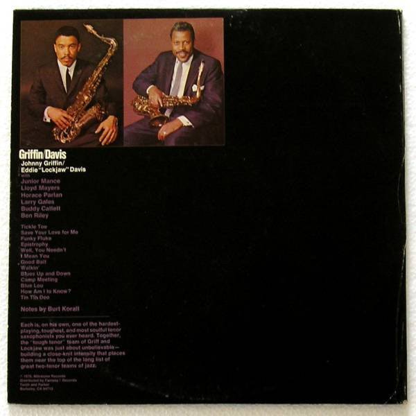 Johnny Griffin / Eddie "Lockjaw" Davis : The Toughest Tenors (2xLP, Comp, RM)