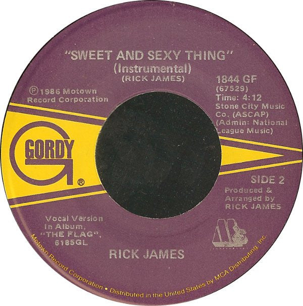 Rick James : Sweet And Sexy Thing (7", Single)
