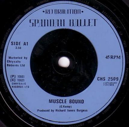 Spandau Ballet : Muscle Bound (7", Single, Blu)