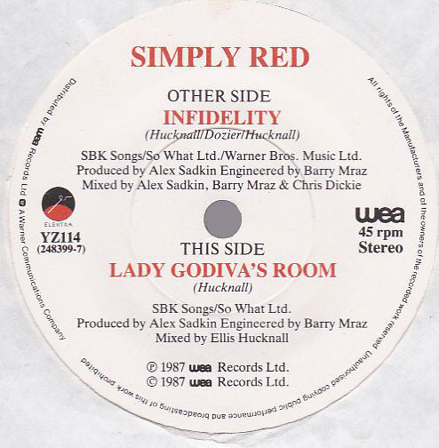Simply Red : Infidelity (7", Single, Pap)