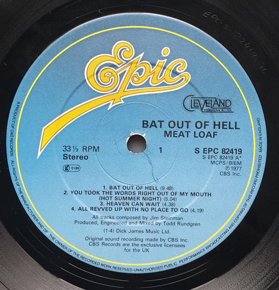 Meat Loaf : Bat Out Of Hell (LP, Album, RP)