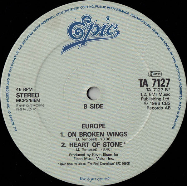 Europe (2) : The Final Countdown (12", Single)