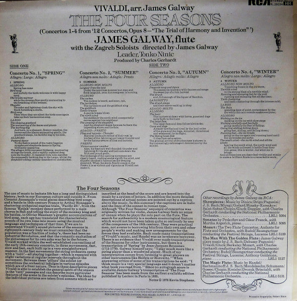 Vivaldi*, James Galway, Zagreb Soloists* : The Four Seasons (LP, Album)