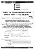 Sandy Wilhelm : Love For The Music (Part 1) (12", W/Lbl)