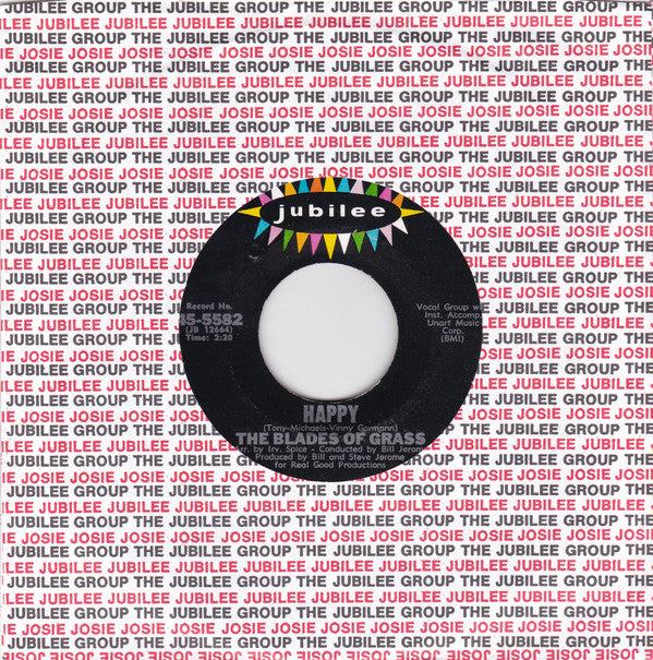 The Blades Of Grass : Happy / That's What A Boy Likes (7", Mon)