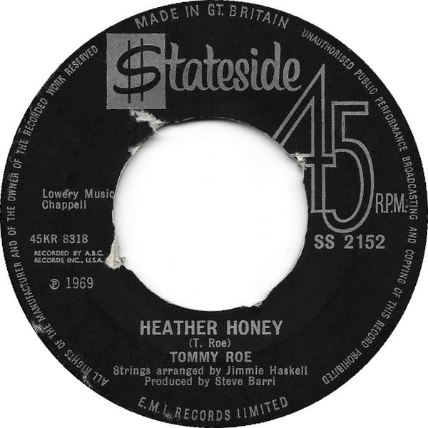 Tommy Roe : Heather Honey (7", Single)