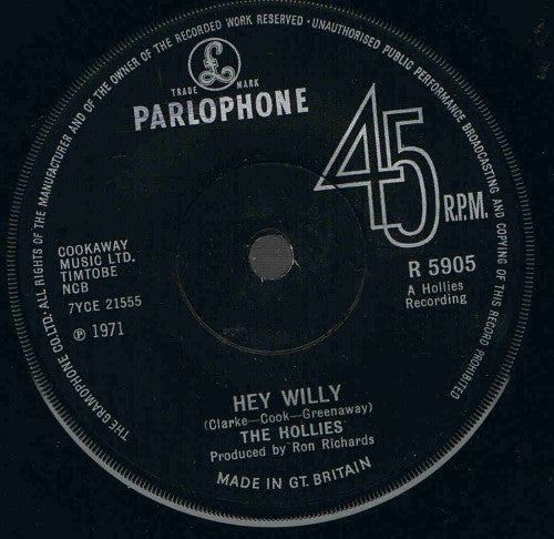 The Hollies : Hey Willy (7", Single)
