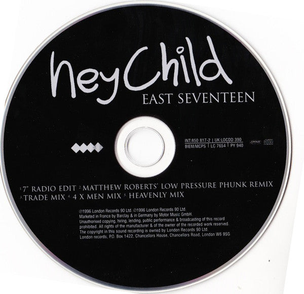 East 17 : Hey Child (CD, Single, Ltd, CD2)
