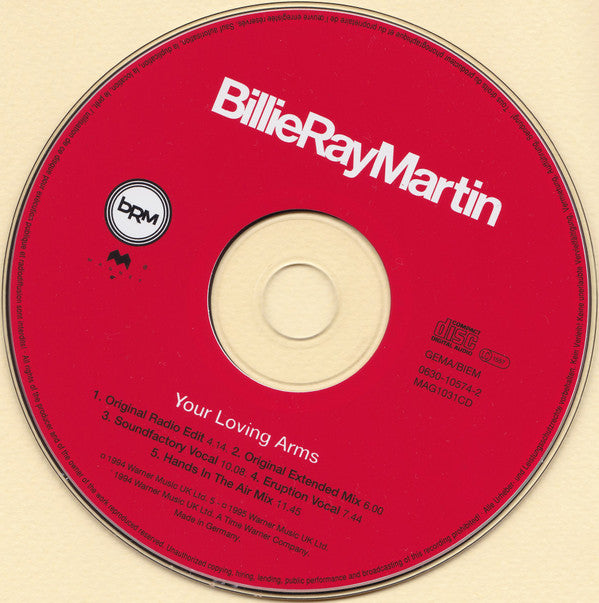 Billie Ray Martin : Your Loving Arms (CD, Single, WME)