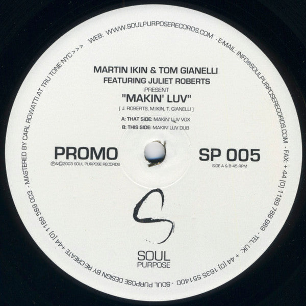 Juliet Roberts : Makin' Luv (12", Promo)