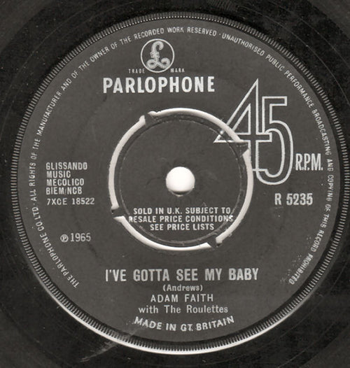 Adam Faith : Stop Feeling Sorry For Yourself (7", Single)