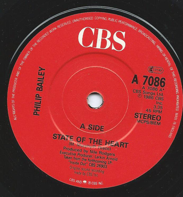 Philip Bailey : State Of The Heart (7", Single)