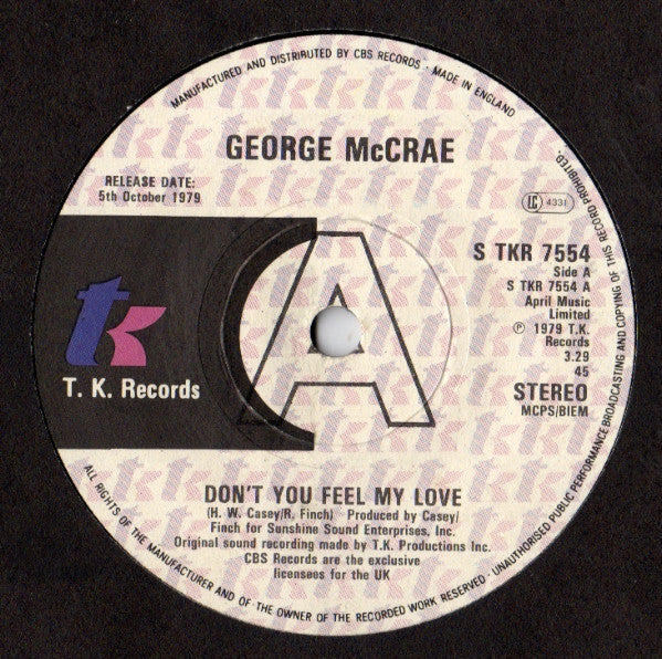 George McCrae : Don't You Feel My Love (7", Promo)