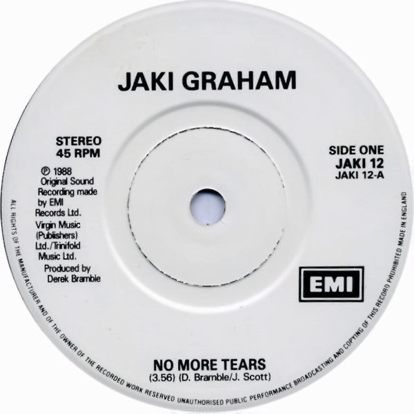 Jaki Graham : No More Tears (7", Single, Pap)