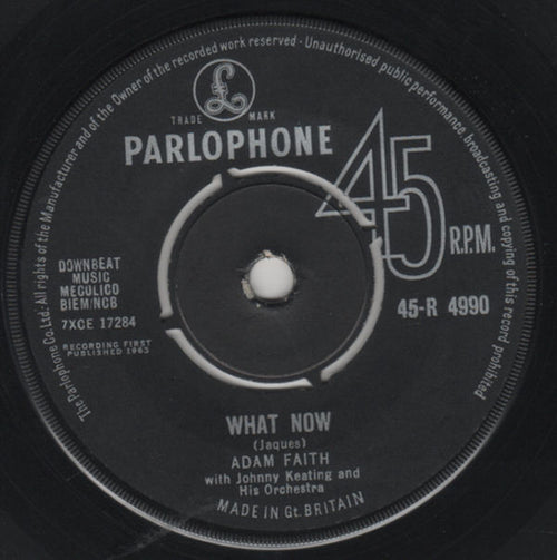 Adam Faith : What Now (7", Single)