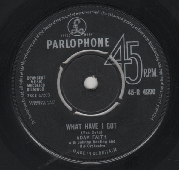 Adam Faith : What Now (7", Single)