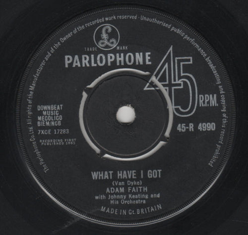 Adam Faith : What Now (7", Single)