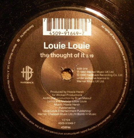 Louie Louie (2) : The Thought Of It (7")