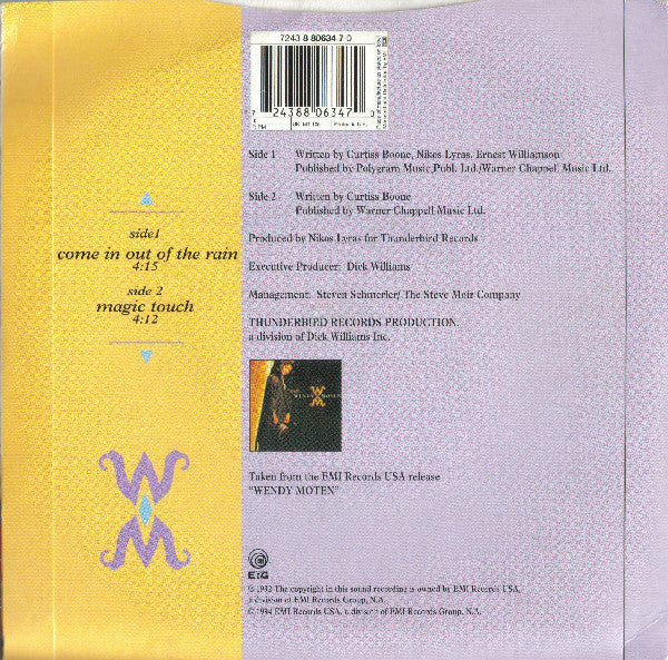 Wendy Moten : Come In Out Of The Rain (7")