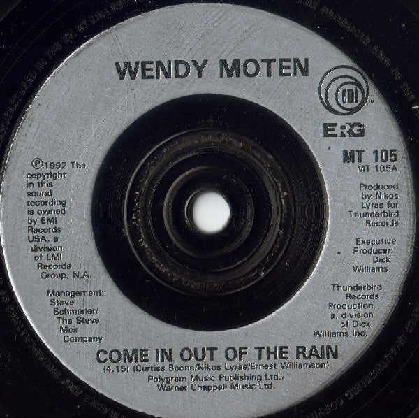 Wendy Moten : Come In Out Of The Rain (7")