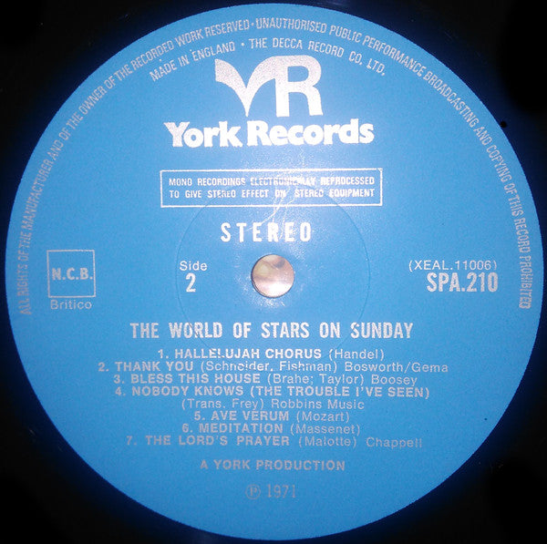 Various : The World Of Stars On Sunday (LP, Comp)