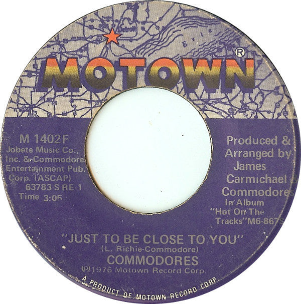 Commodores : Thumpin' Music / Just To Be Close To You (7", Mon)
