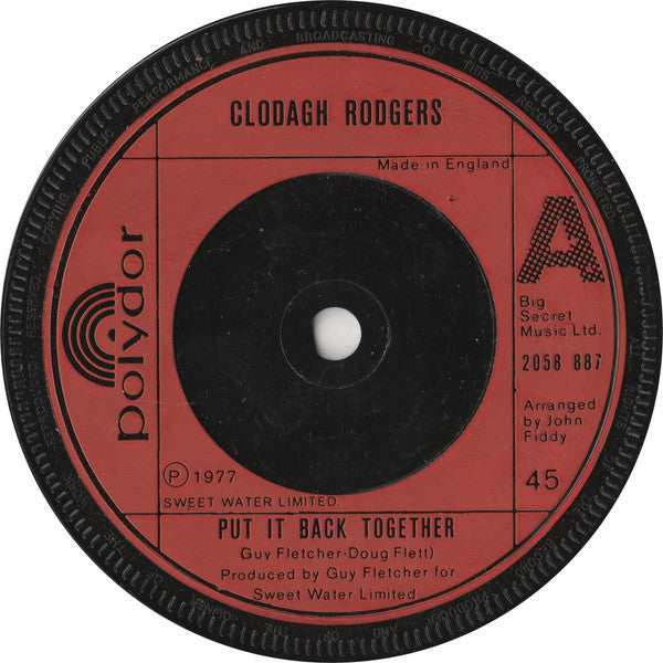 Clodagh Rodgers : Put It Back Together (7")