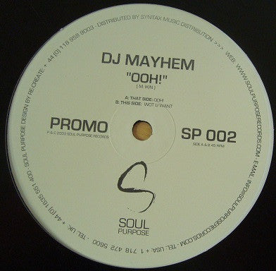 DJ Mayhem : Ooh! (12", Promo)