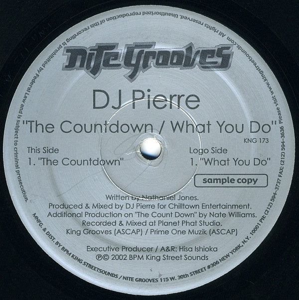 DJ Pierre : The Countdown / What You Do (12", Promo)