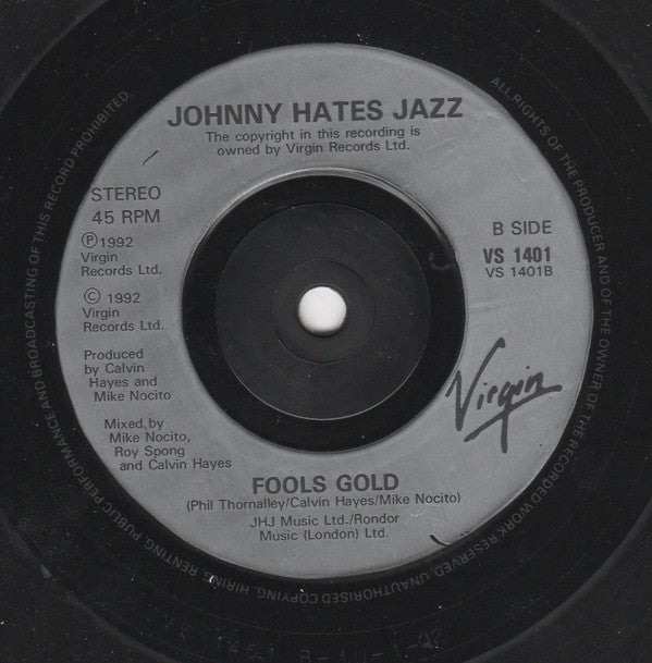 Johnny Hates Jazz : The Last To Know (7", Single)