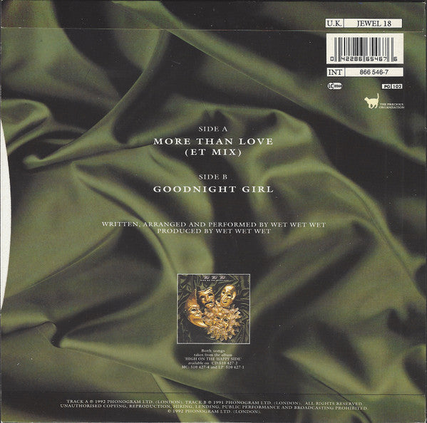 Wet Wet Wet : More Than Love (7", Single)