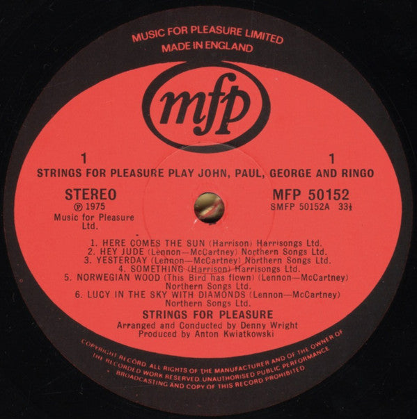 Strings For Pleasure : Play The Music Of John, Paul, George And Ringo (LP)