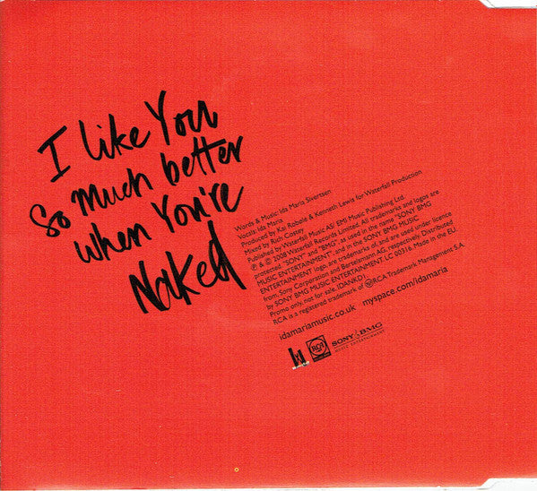Ida Maria : I Like You So Much Better When You're Naked (CD, Single, Promo)