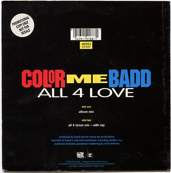Color Me Badd : All 4 Love (7", Single)
