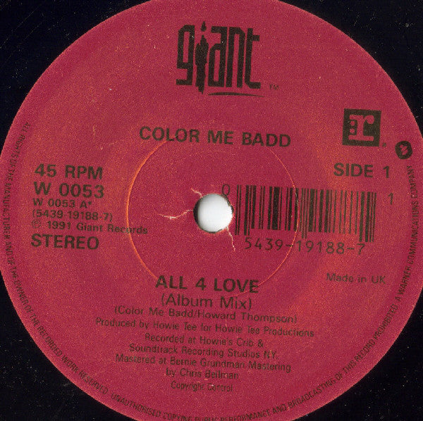 Color Me Badd : All 4 Love (7", Single)