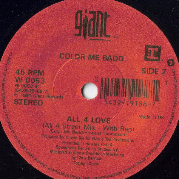 Color Me Badd : All 4 Love (7", Single)