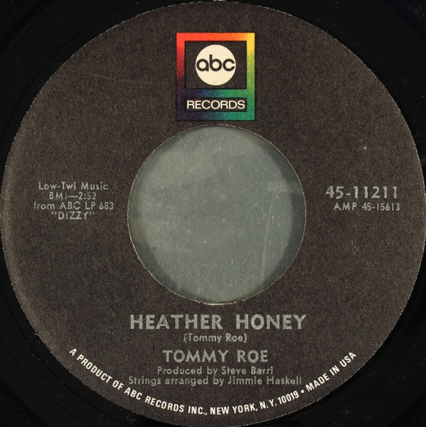 Tommy Roe : Heather Honey / Money Is My Pay (7")