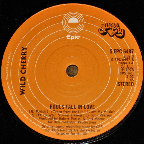 Wild Cherry : 1 2 3 Kind Of Love (7")