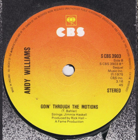 Andy Williams : The Other Side Of Me C/W Goin' Through The Motions (7", Single)