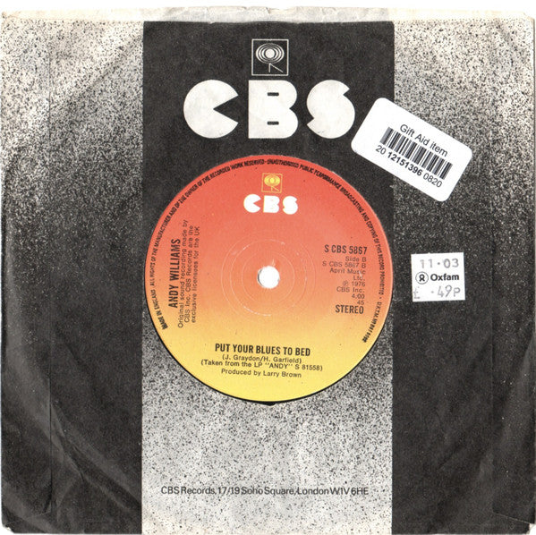 Andy Williams : Sad (7")